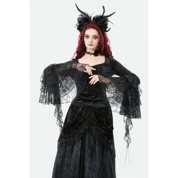 Dark In Love Layla Velvet Long Sleeve Lace Top