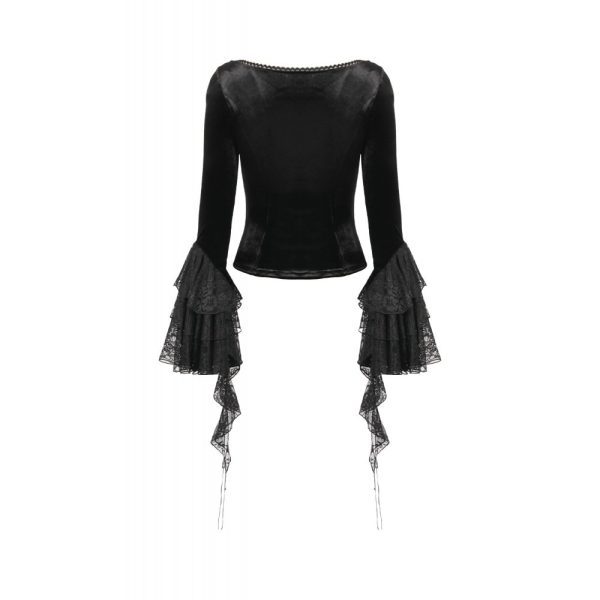 Dark In Love Layla Velvet Long Sleeve Lace Top