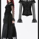 Dark In Love Hollow Ruffle & Sheer Gothic Top
