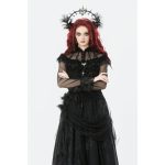 Dark In Love Hollow Ruffle & Sheer Gothic Top