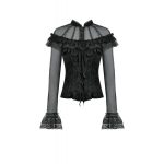 Dark In Love Hollow Ruffle & Sheer Gothic Top