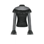 Dark In Love Hollow Ruffle & Sheer Gothic Top