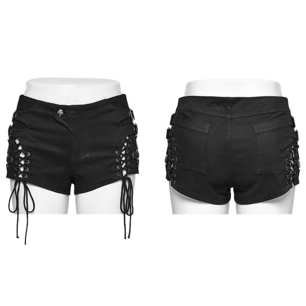 Punk Rave Infernal Lace Up Shorts