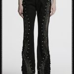 Punk Rave Vandal Studded & Distressed Flare Pants