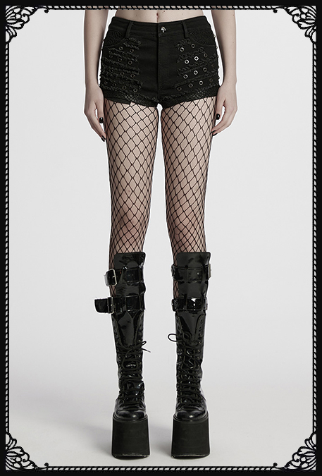 Punk Rave Devoured Distressed Gothic Shorts