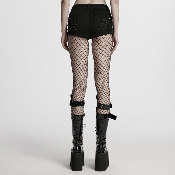 Punk Rave Devoured Distressed Gothic Shorts