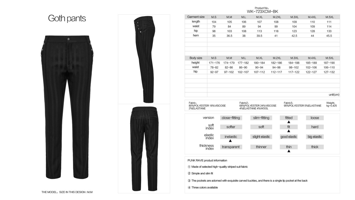 Punk Rave Sweeney Todd Gothic Pinstripe Trousers