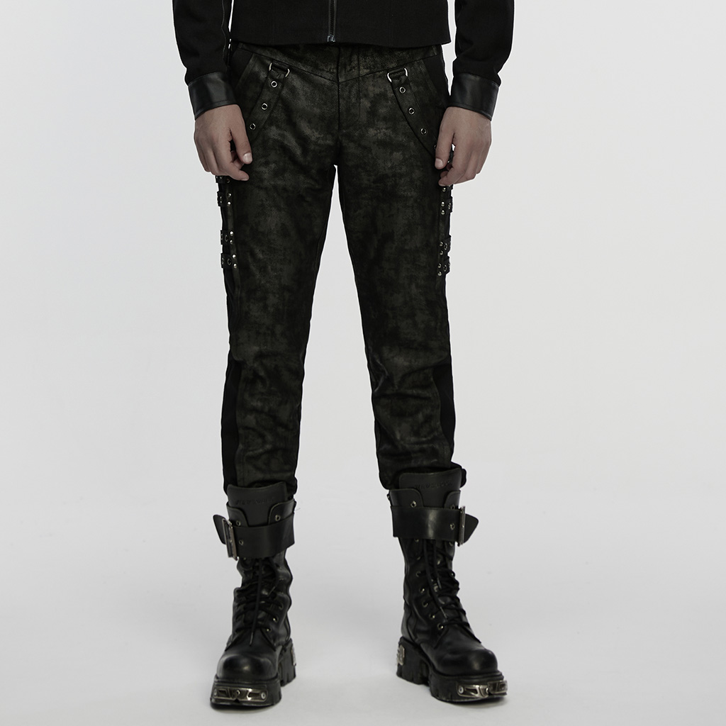 Punk Rave Zane Eyelets Strap Trousers