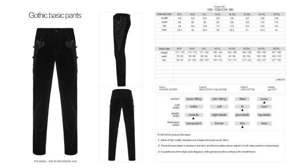 Punk Rave Maddox Velvety Gothic Men Trousers