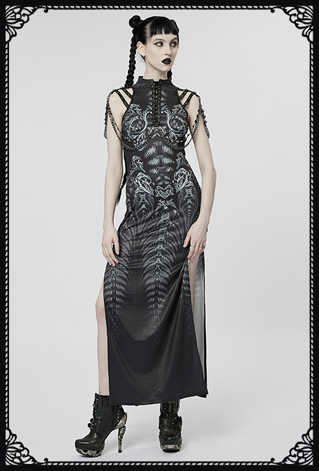 Punk Rave Dark Future Waves Long Dress