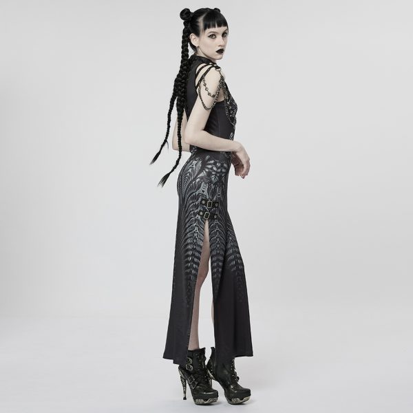 Punk Rave Dark Future Waves Long Dress
