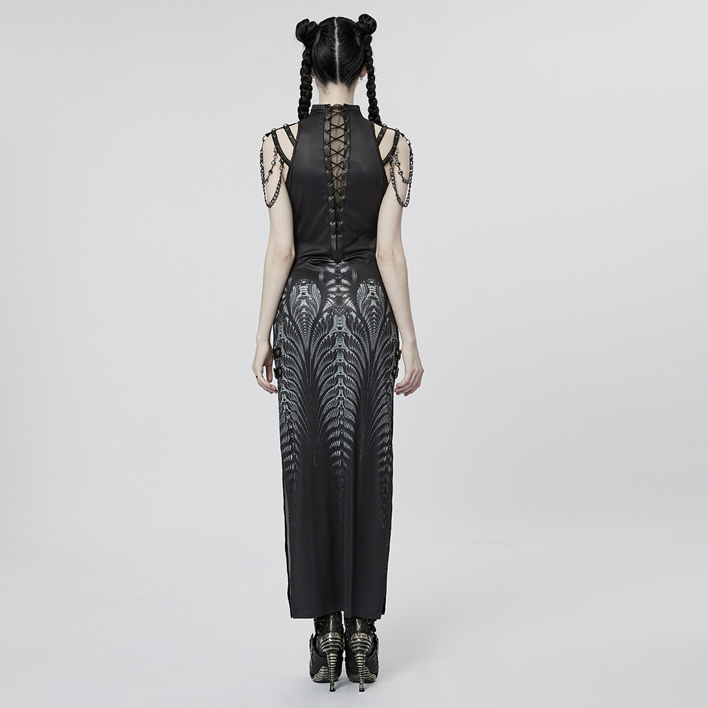 Punk Rave Dark Future Waves Long Dress