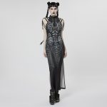 Punk Rave Dark Future Waves Long Dress