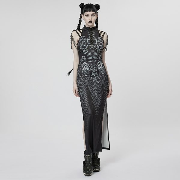 Punk Rave Dark Future Waves Long Dress