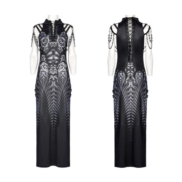 Punk Rave Dark Future Waves Long Dress