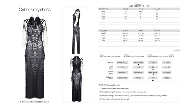 Punk Rave Dark Future Waves Long Dress