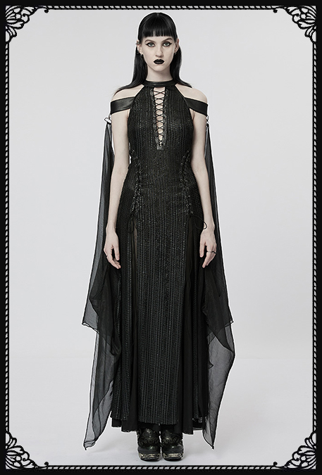 Punk Rave Godiva Long Dress with Cape