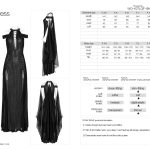 Punk Rave Godiva Long Dress with Cape