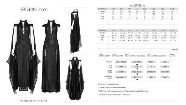 Punk Rave Godiva Long Dress with Cape