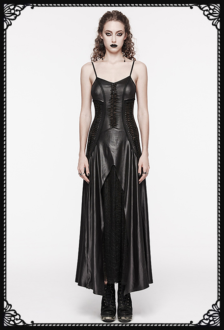 Punk Rave Amaryllis Shredded Detail Faux Leather Dress