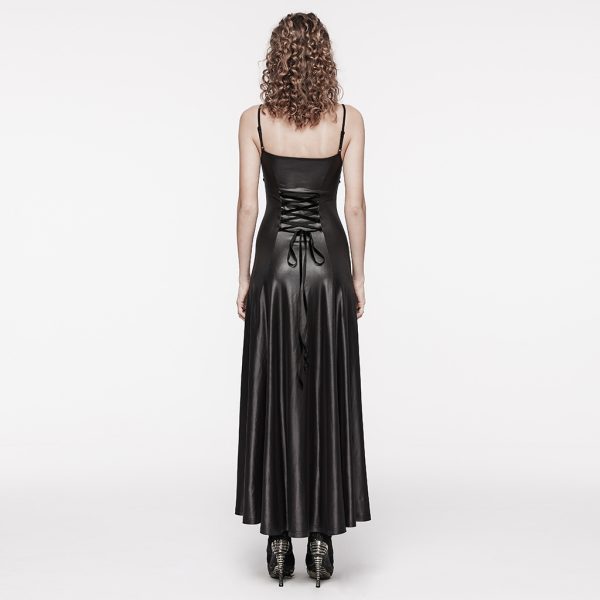 Punk Rave Amaryllis Shredded Detail Faux Leather Dress