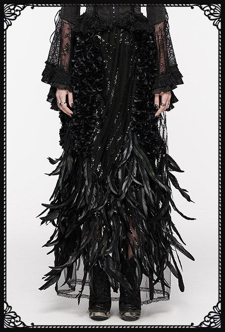 Punk Rave Black Swan Skirt