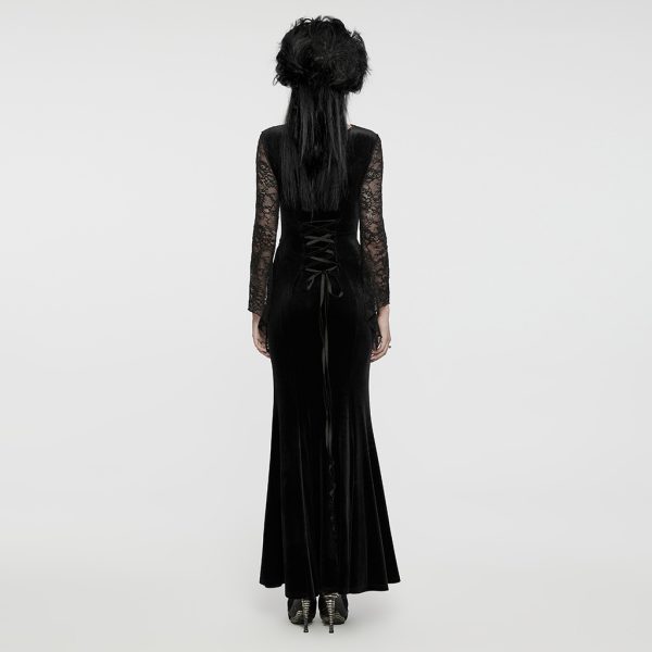 Punk Rave Karin Gothic Long Velvet Dress