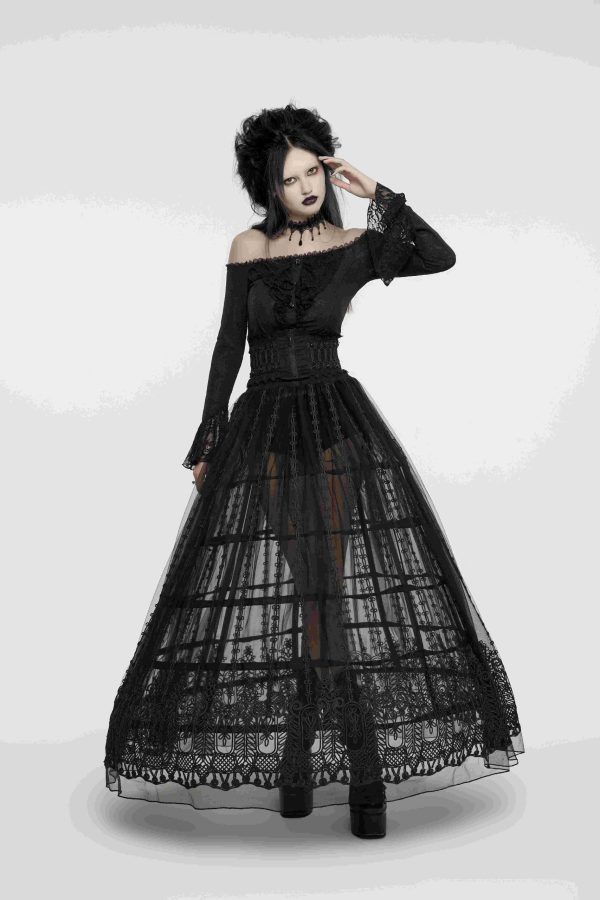 Punk Rave Graveyard Queen Lace Gothic Skirt
