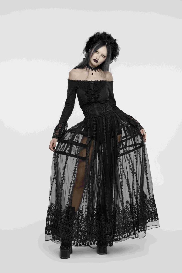 Punk Rave Graveyard Queen Lace Gothic Skirt