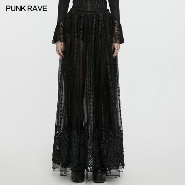 Punk Rave Graveyard Queen Lace Gothic Skirt