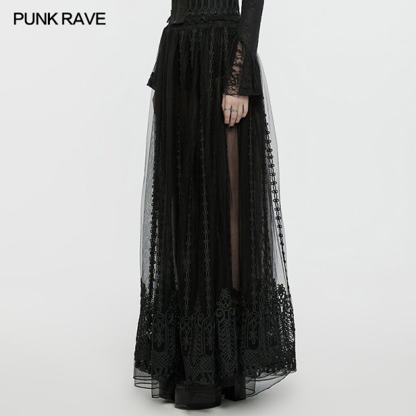 Punk Rave Graveyard Queen Lace Gothic Skirt