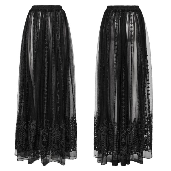 Punk Rave Graveyard Queen Lace Gothic Skirt
