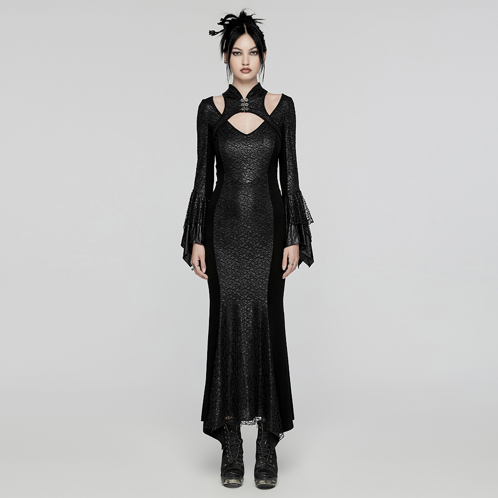 Punk Rave Licia Gothic Mandarin Collar Dress