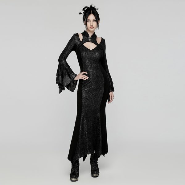 Punk Rave Licia Gothic Mandarin Collar Dress