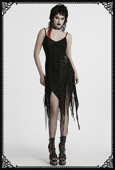 Punk Rave Lavinia Ripped Hem Gothic Dress