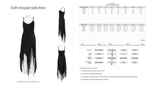 Punk Rave Lavinia Ripped Hem Gothic Dress