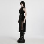 Punk Rave Moirana Fishnet Gothic Slits on Sides Dress