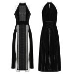 Punk Rave Moirana Fishnet Gothic Slits on Sides Dress