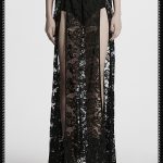 Punk Rave Dead Romance Chain Detail Sheer Lace Gothic Skirt