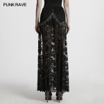Punk Rave Dead Romance Chain Detail Sheer Lace Gothic Skirt