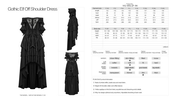 Punk Rave Vampira Bardot Sheer Dress