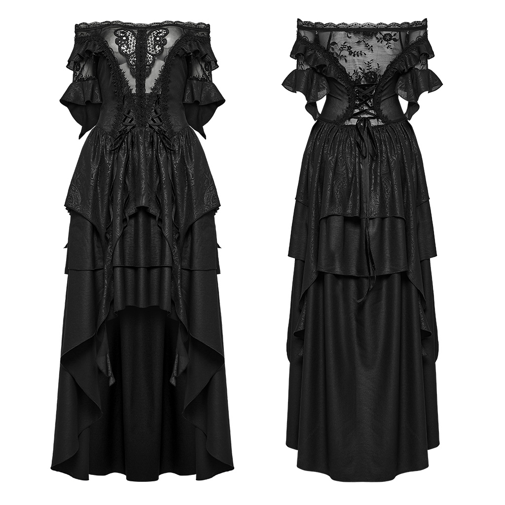 Punk Rave Vampira Bardot Sheer Dress
