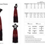 Punk Rave Dead Romance Lace Embroidered Sheer Red Gothic Dress