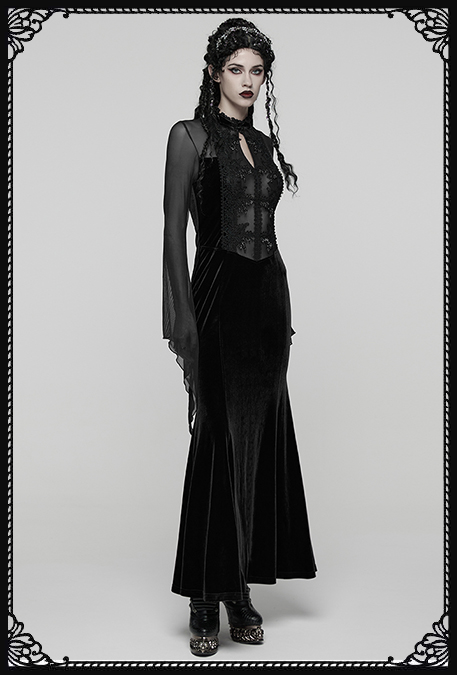 Punk Rave Drusilla Embroidered See Through Gothic Dress