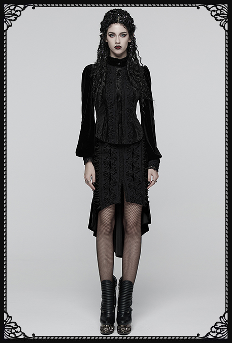 Punk Rave Deadly Rose Gothic Fishnet Skirt