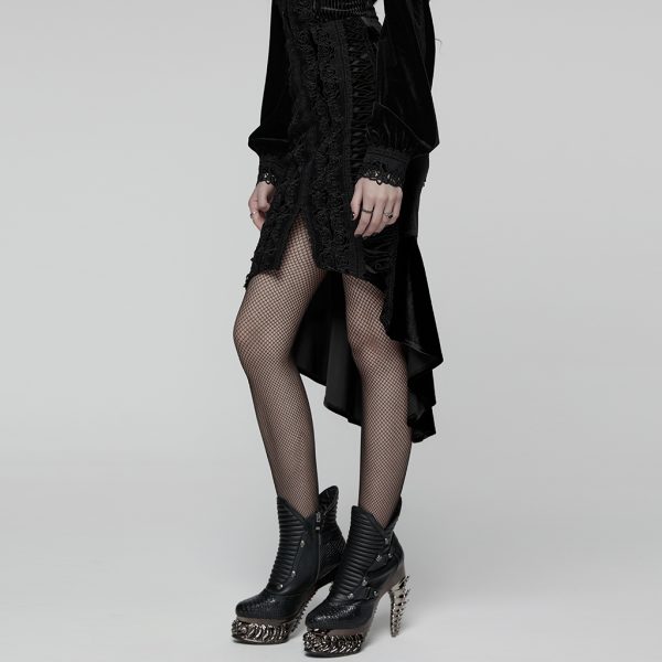 Punk Rave Deadly Rose Gothic Fishnet Skirt