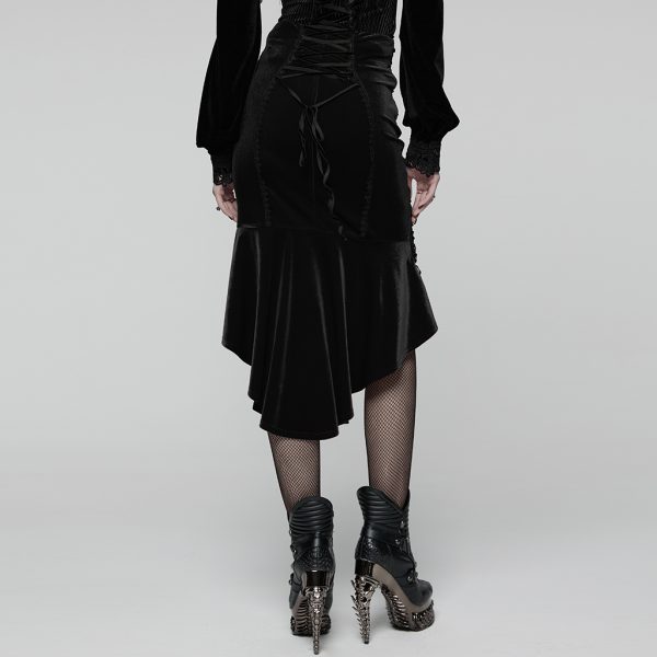 Punk Rave Deadly Rose Gothic Fishnet Skirt