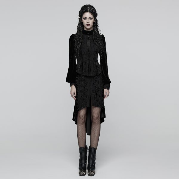 Punk Rave Deadly Rose Gothic Fishnet Skirt