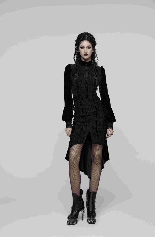 Punk Rave Deadly Rose Gothic Fishnet Skirt
