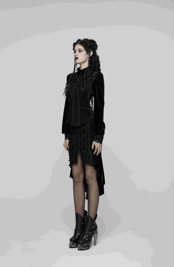 Punk Rave Deadly Rose Gothic Fishnet Skirt